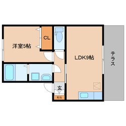 大和高田駅 徒歩17分 1階の物件間取画像